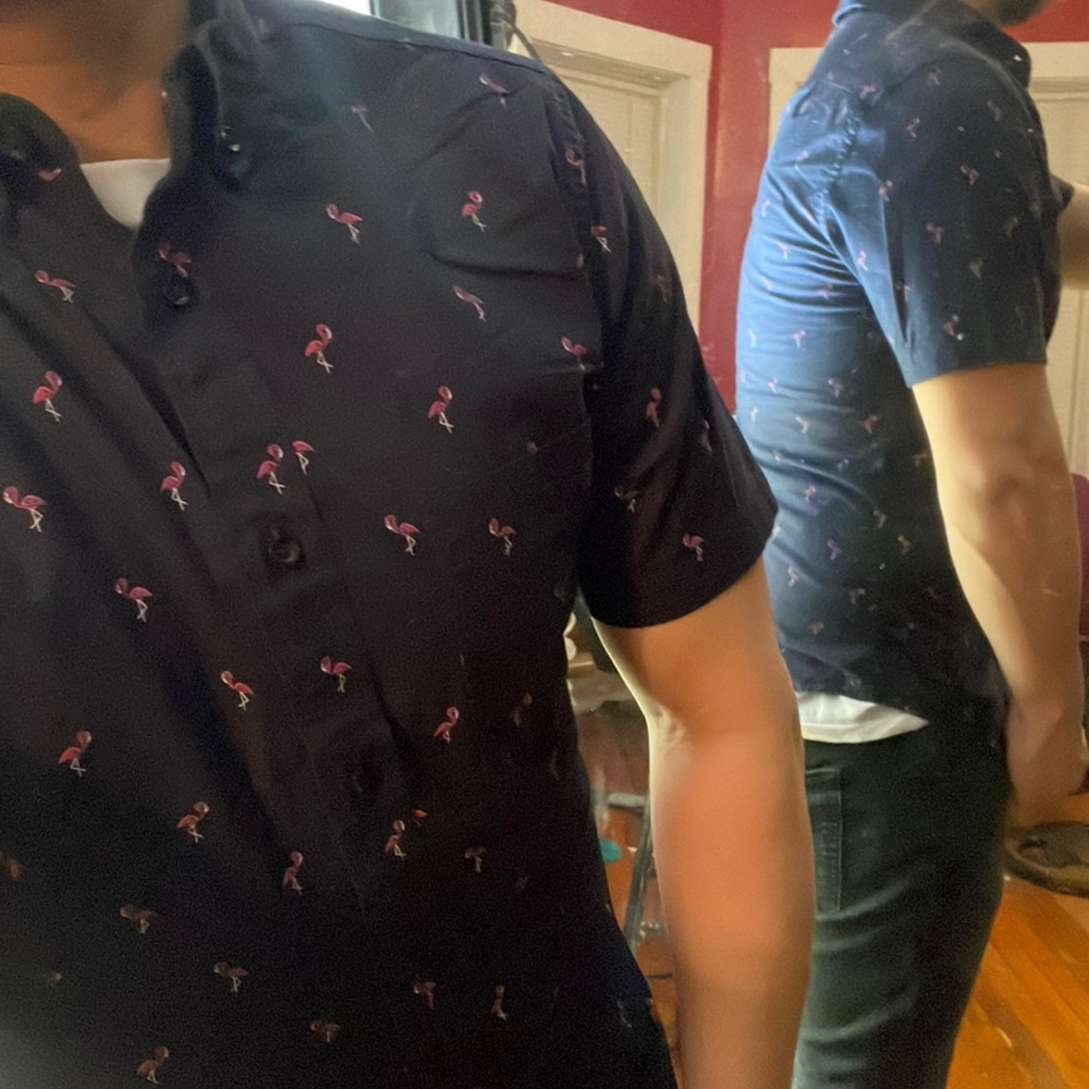 Good Fellow Navy Blue Button Down Shirt Size Small.